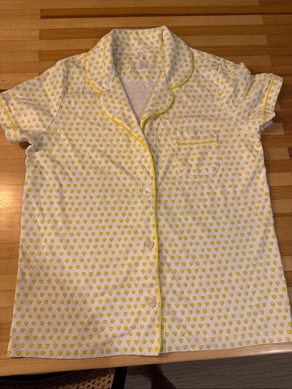 Roller Rabbit White Short Sleeve PJ set with Yellow Heart Print